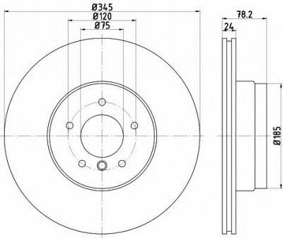 HELLA PAGID 8dd355121781 -  Диск тормозной вентилируемый